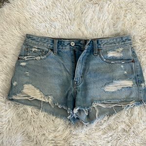 Abercrombie low rise distressed denim short
